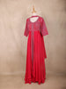 Red Floral Embroidered Georgette Palazzo Suit