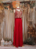 Red Floral Embroidered Georgette Palazzo Suit