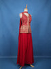 Red Floral Embroidered Georgette Palazzo Suit