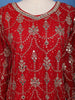 Red Floral Embroidered Georgette Palazzo Suit - Diadem