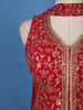 Red Floral Embroidered Georgette Palazzo Suit