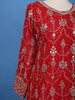 Red Floral Embroidered Georgette Palazzo Suit - Diadem