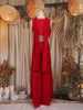 Red Floral Embroidered Georgette Palazzo Suit