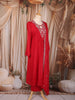 Red Floral Embroidered Georgette Salwar Suit
