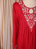 Red Floral Embroidered Georgette Salwar Suit