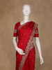 Red Floral Embroidered Georgette Saree with Stone Work