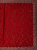 Red Floral Embroidered Georgette Saree with Stone Work