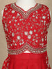 Red Floral Embroidered Palazzo Set For Girls
