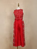 Red Floral Embroidered Palazzo Set For Girls
