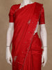 Red Floral Embroidered Raw Silk Saree