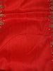 Red Floral Embroidered Silk Blouse