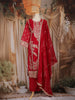 Red Floral Embroidered Silk Salwar Suit with Dupatta