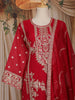 Red Floral Embroidered Silk Salwar Suit with Dupatta