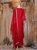 Red Floral Embroidered Silk Salwar Suit with Dupatta
