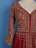 Red Floral Embroidered Tissue Silk Lehenga With Dupatta