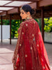 Red Floral Embroidery Bridal Net Lehenga - Diadem
