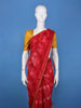 Red Floral Printed Chiffon Saree