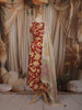 Red Floral Printed Design Cotton Anarkali Salwar Suit with Printed Dupatta