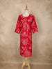 Red Floral Printed Cotton Kurti