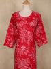 Red Floral Printed Cotton Kurti