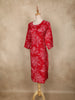 Red Floral Printed Cotton Kurti