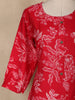 Red Floral Printed Cotton Kurti
