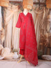 Red Floral Printed Cotton Salwar Suit
