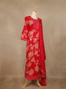 Red Floral Printed Cotton Salwar Suit - Diadem