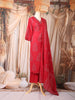 Red Floral Printed Cotton Salwar Suit