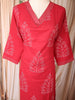 Red Floral Printed Cotton Salwar Suit