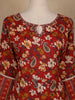 Red Floral Printed Cotton Salwar Suit With Dupatta