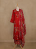 Red Floral Printed Cotton Salwar Suit with Dupatta