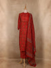 Red Floral Printed Cotton Salwar Suit with Dupatta
