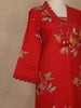 Red Floral Printed Cotton Salwar Suit with Dupatta