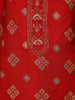 Red Floral Printed Cotton Salwar Suit with Dupatta
