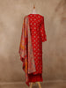 Red Floral Printed Cotton Salwar Suit with Dupatta