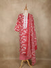 Red Floral Printed Cotton Salwar Suit with Printed Dupatta