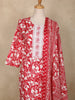 Red Floral Printed Cotton Salwar Suit with Printed Dupatta