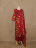 Red Floral Printed Cotton Salwar Suit with Dupatta – Daily & Festive Wear