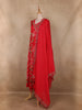 Red Floral Printed Crepe Salwar Suit with Dupatta