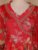 Red Floral Printed Crepe Salwar Suit with Dupatta