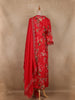 Red Floral Printed Crepe Salwar Suit with Dupatta