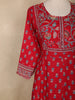 Red Floral Printed Design Cotton Anarkali Salwar Suit with Dupatta