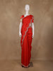 Red Floral Printed Design Pure Tissue Silk Saree