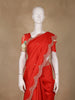 Red Floral Printed Design Pure Tissue Silk Saree