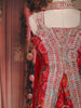 Red Floral Printed Sequins and Beads Embroidered Design Indo Western Palazzo Set with Dupatta