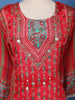 Red Floral Printed Synthetic Palazzo Salwar Suit - Diadem