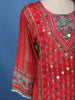 Red Floral Printed Synthetic Palazzo Salwar Suit - Diadem