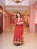 Red Floral Printed Synthetic Salwar Suit