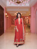 Red Floral Printed Synthetic Salwar Suit